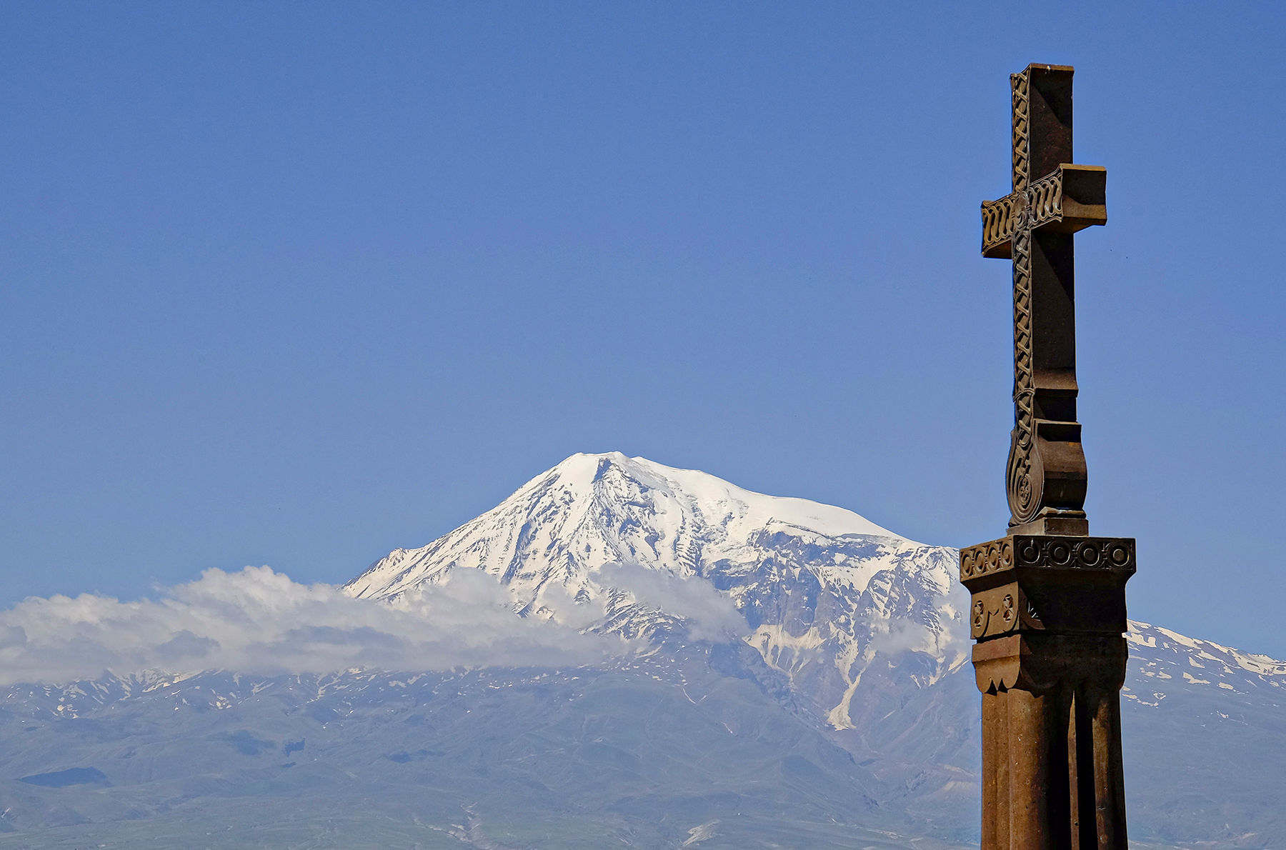 The Khor Virap Cross and Mount Ararat © John Graham